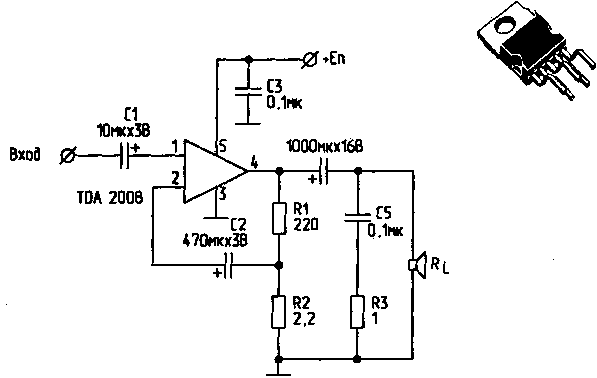Усилитель 2х6,5 Вт на мисросхеме TDA2004