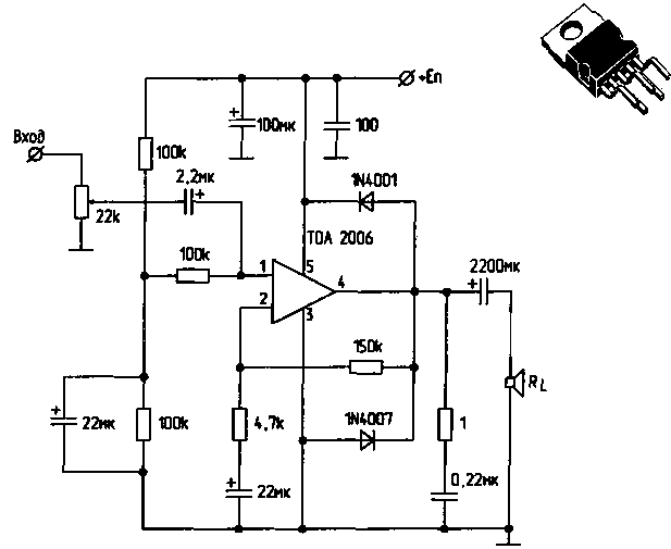 TDA2004R, Стерео усилитель класса В, 2 х 10Вт, 2 Ом, 3.5А, [MULTIWATT-11]